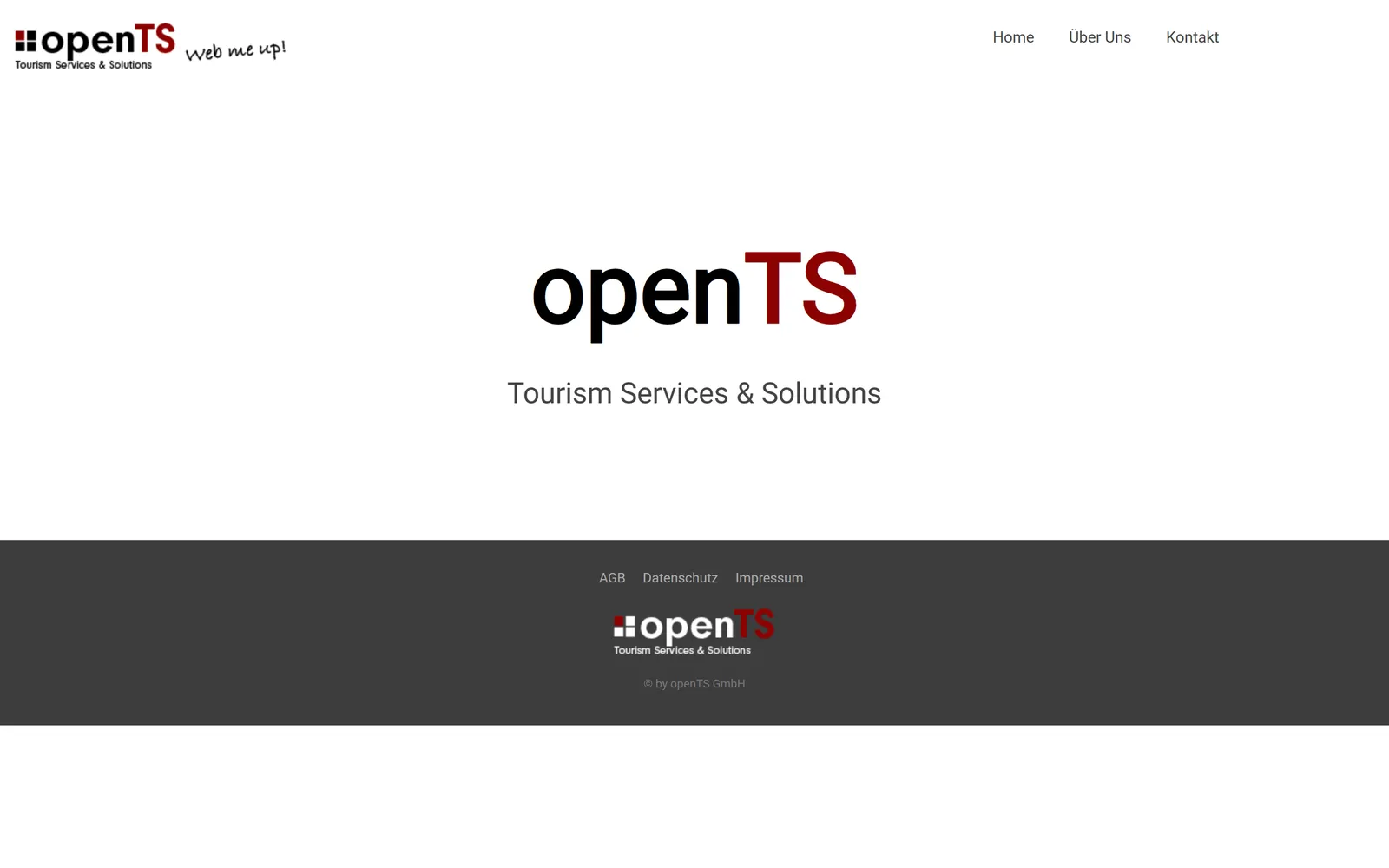 Alte Startseite von opents.de: nur Logo und drei Links