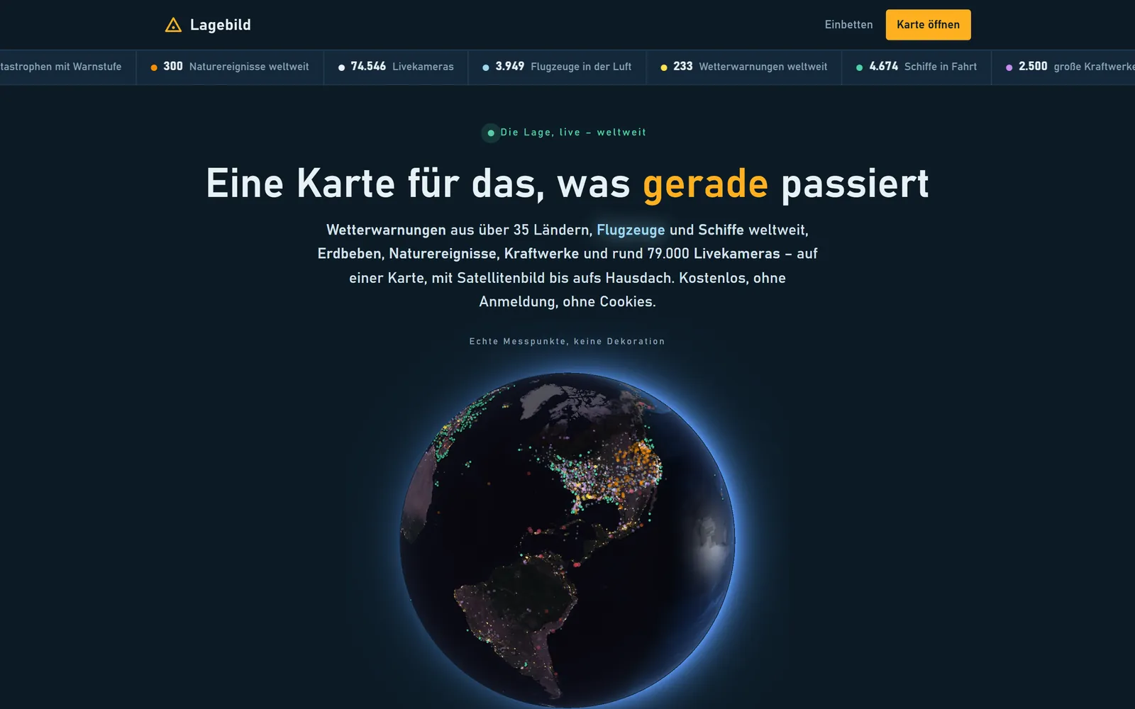 now24 – Weltkarte mit Live-Daten